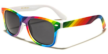 Rainbow Pride Classic Sunglasses For Gays Lesbians Transgender Retro Optix wf01-rnba Rainbow Smoke Lens