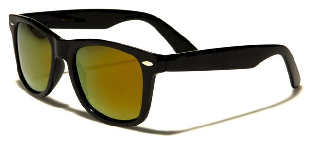 Designer Polarized Unisex Retro Classic Square Sunglasses BLACK ORANGE & YELLOW MIRROR LENS Unbranded wf01pze