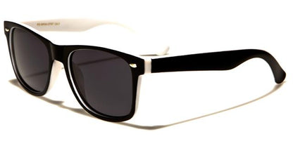 Designer Polarized Unisex Retro Classic Square Sunglasses BLACK & WHITE SMOKE LENS Unbranded wf04-2tst-pza