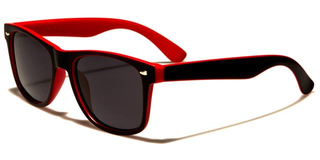 Designer Polarized Unisex Retro Classic Square Sunglasses BLACK & RED SMOKE LENS Unbranded wf04-2tst-pzb
