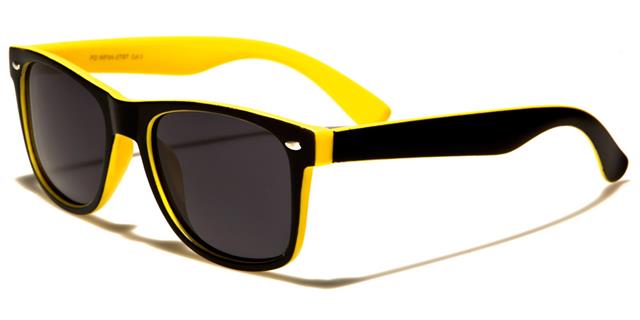 Designer Polarized Unisex Retro Classic Square Sunglasses BLACK & YELLOW SMOKE LENS Unbranded wf04-2tst-pzd