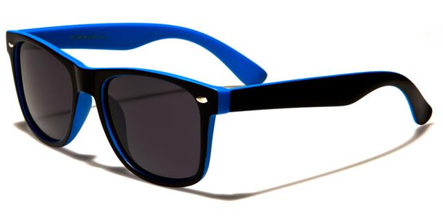 Designer Polarized Unisex Retro Classic Square Sunglasses BLACK & BLUE SMOKE LENS Unbranded wf04-2tst-pzf