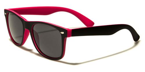 Designer Two Tone Classic Sunglasses Unisex BLACK PINK SMOKE LENS Retro Optix wf04-2tstc