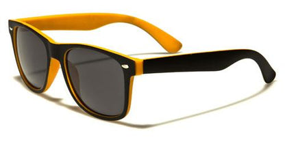 Designer Two Tone Classic Sunglasses Unisex BLACK ORANGE SMOKE LENS Retro Optix wf04-2tstd