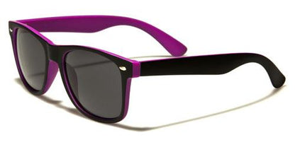Designer Two Tone Classic Sunglasses Unisex BLACK PURPLE SMOKE LENS Retro Optix wf04-2tsth