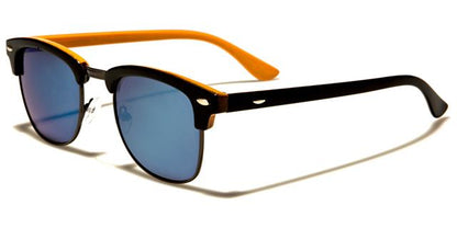 Designer Unisex Classic Mirror Sunglasses for Men and Women Black & Orange/Blue Mirror Lens Retro Optix wf13-2trvc