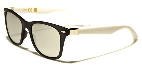 Mirrored Classic Unisex Sunglasses BLACK WHITE SILVER MIRROR Retro Optix wf15-mrva