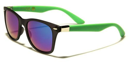 Mirrored Classic Unisex Sunglasses BLACK GREEN BLUE GREEN MIRROR Retro Optix wf15-mrve