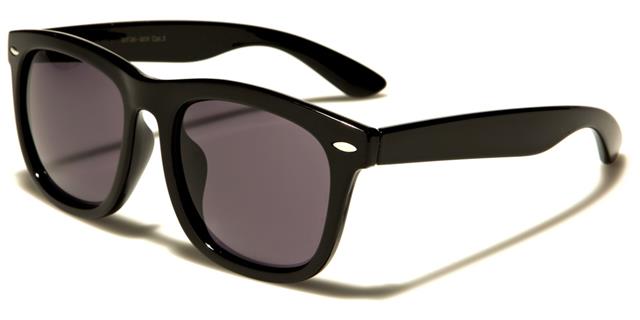 Unisex Chunky Mirror Classic Sunglasses Gloss Black/Smoke Lens Retro Optix wf36-mixa