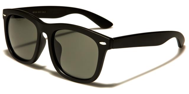 Unisex Chunky Mirror Classic Sunglasses Matte Black Smoke Green Lens Retro Optix wf36-mixb