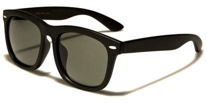 Unisex Chunky Mirror Classic Sunglasses Matte Black/Smoke Green Lens Retro Optix wf36-mixb