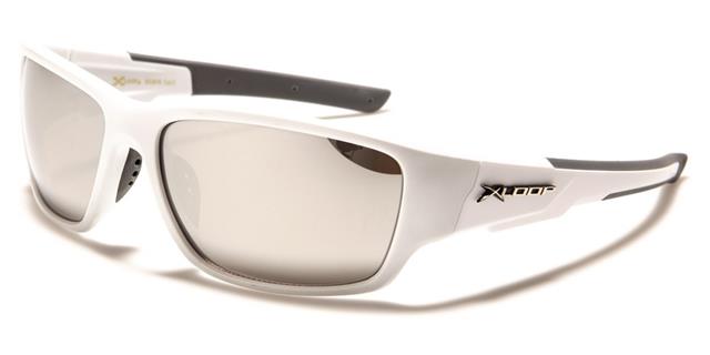 White XLoop Xloop Wrap Around Sport Sunglasses White Grey Silver Mirror Lens x-loop x2616b