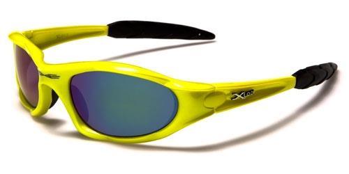 Small Xloop Wrap around Extreme Sports Sunglasses for Men NEON YELLOW MIRROR LENSES x-loop xl0111a