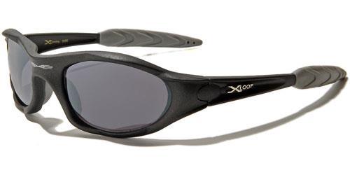 Small Xloop Wrap around Extreme Sports Sunglasses for Men MATT BLACK SMOKE LENSE x-loop xl01bmixa