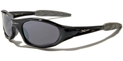 Small Xloop Wrap around Extreme Sports Sunglasses for Men BLACK & GREY SMOKE LENS x-loop xl01bmixb