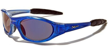 Small Xloop Wrap around Extreme Sports Sunglasses for Men ELECTRIC BLUE BLUE MIRROR LENSE x-loop xl01bmixc