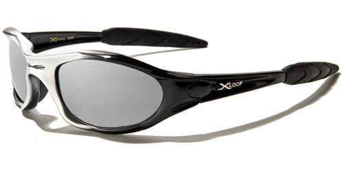 Small Xloop Wrap around Extreme Sports Sunglasses for Men SILVER& BLACK SILVER MIRROR LENESE x-loop xl01bmixg