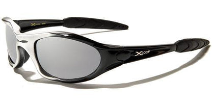 Small Xloop Wrap around Extreme Sports Sunglasses for Men x-loop xl01bmixg SILVER& BLACK SILVER MIRROR LENESE