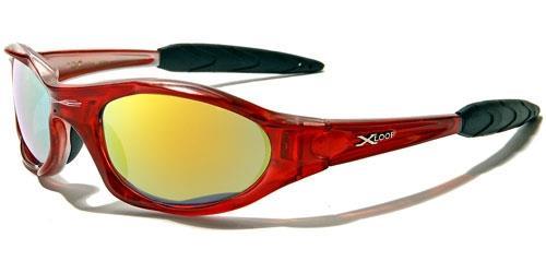 Small Xloop Wrap around Extreme Sports Sunglasses for Men RED & BLACK YELLOW MIRROR LENSE x-loop xl01bmixh