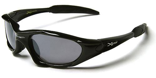 Small Xloop Wrap around Extreme Sports Sunglasses for Men BLACK BLACK SMOKE LENSES x-loop xl01mixa