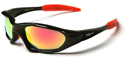 Small Xloop Wrap around Extreme Sports Sunglasses for Men x-loop xl01mixb BLACK MIRROR LENSES