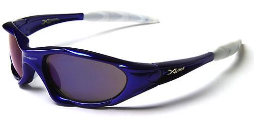 Small Xloop Wrap around Extreme Sports Sunglasses for Men BLUE BLUE MIRROR LENSES x-loop xl01mixc