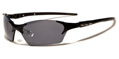 X-Loop Semi-Rimless Metal Sports Wrap sunglasses BLACK SMOKE LENSE X-Loop xl140mixe