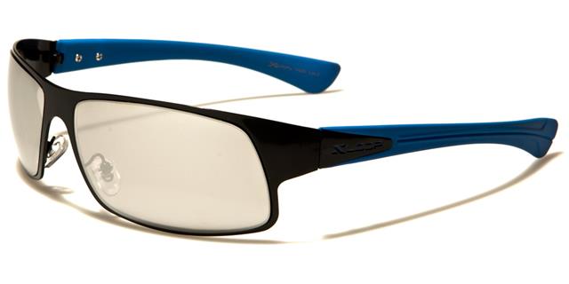 Sports Golf Mirrored Wrap Around Sunglasses x-loop xl1420g Black Blue Smoke Silver Mirror Lens