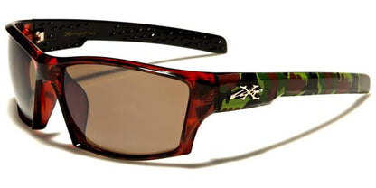 Xloop Sports Camouflage Wrap Around Sunglasses Brown Green Camo Arms Brown Lens x-loop xl2467-camd