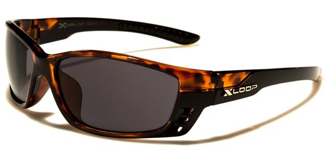 X-Loop Semi-Rimless Mirrored Sports Wrap sunglasses Unisex Tortoise Brown Smoke Lens x-loop xl2471c