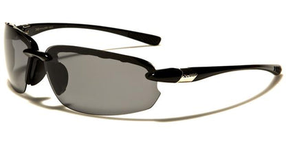 Xloop Polarised Sports Semi-Rimless Wrap Around Sunglasses Gloss Black Smoke Lens x-loop xl2486-pza