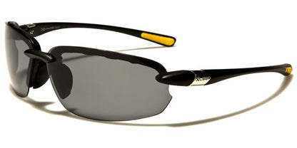 Xloop Polarised Sports Semi-Rimless Wrap Around Sunglasses Matt Black & Yellow Smoke Lens x-loop xl2486-pzb