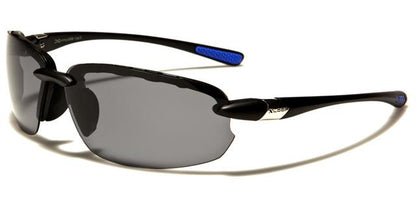 Xloop Polarised Sports Semi-Rimless Wrap Around Sunglasses Matt Black & Blue Smoke Lens x-loop xl2486-pzd