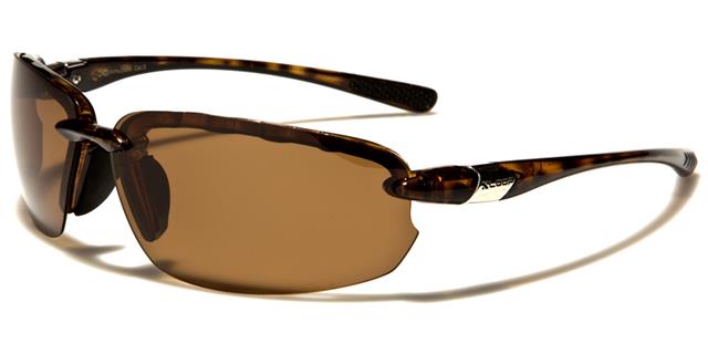 Xloop Polarised Sports Semi-Rimless Wrap Around Sunglasses Gloss Tortoise Brown Brown Lens x-loop xl2486-pze