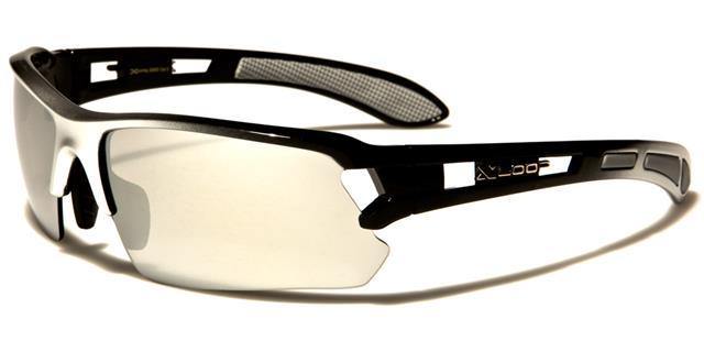 XLoop Unisex Semi-Rimless Extreme Sports Sunglasses Black Silver Silver Mirror Lens x-loop xl2495a