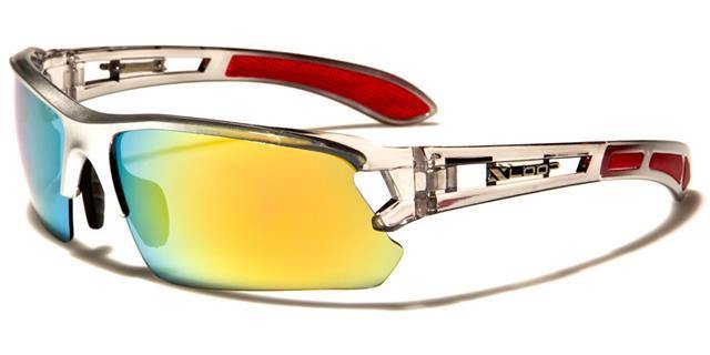 XLoop Unisex Semi-Rimless Extreme Sports Sunglasses Silver Clear Red Orange Mirror Lens x-loop xl2495c