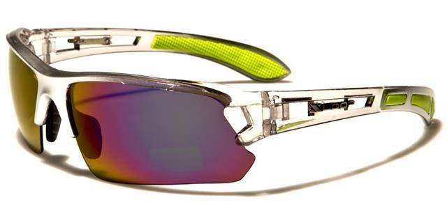 XLoop Unisex Semi-Rimless Extreme Sports Sunglasses Silver Clear Green Purple Mirror Lens x-loop xl2495d