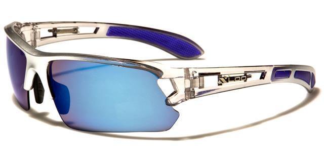 XLoop Unisex Semi-Rimless Extreme Sports Sunglasses Silver Clear Blue Blue Mirror Lens x-loop xl2495e