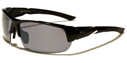 X-Loop Semi-Rimless Mirrored Running Sports Wrap sunglasses x-loop xl2526a Gloss Black Smoke Lens {{ color }}