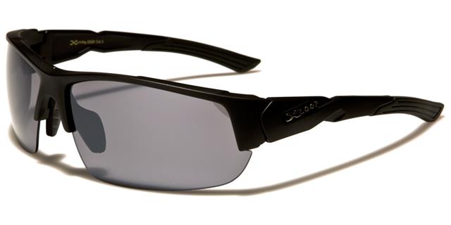 X-Loop Semi-Rimless Mirrored Running Sports Wrap sunglasses x-loop xl2526b Matt Black Smoke lens {{ color }}