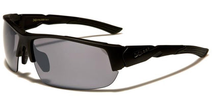 X-Loop Semi-Rimless Mirrored Running Sports Wrap sunglasses x-loop xl2526b Matt Black Smoke lens {{ color }}