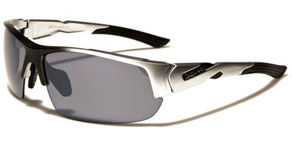 X-Loop Semi-Rimless Mirrored Running Sports Wrap sunglasses x-loop xl2526c Silver Black Smoke Lens {{ color }}