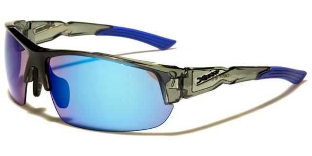 X-Loop Semi-Rimless Mirrored Running Sports Wrap sunglasses x-loop xl2526f Translucent Grey & Black Blue Blue Mirror Lens {{ color }}