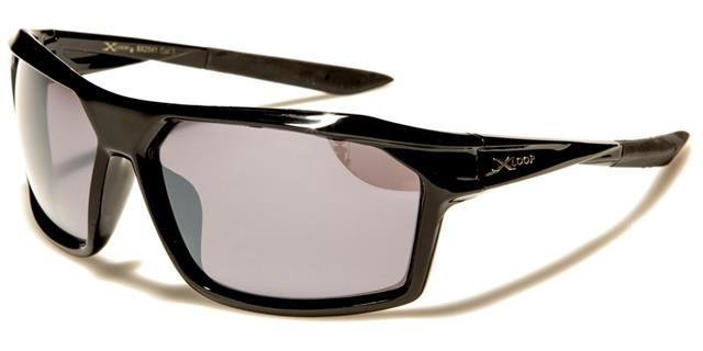 Coloured Sports Wrap Around Mirrored Sunglasses Gloss Black Smoke Lens x-loop xl2541f