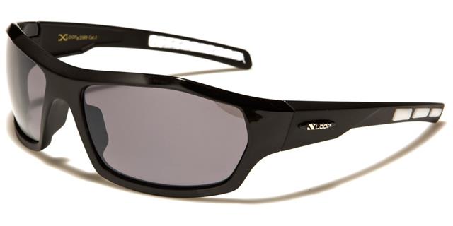 X-Loop Cricket Mirrored Sports Wrap sunglasses x-loop xl2569a Matt Black Smoke lens