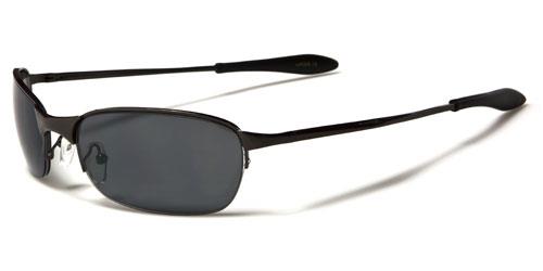 X-Loop Semi-Rimless Mirrored Sports Wrap Metal sunglasses Dark Grey Black Smoked Lens x-loop xl26mixc