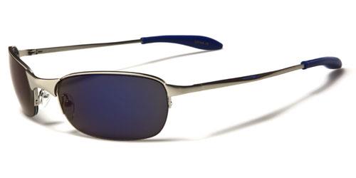 X-Loop Semi-Rimless Mirrored Sports Wrap Metal sunglasses Silver Blue Purple Mirror x-loop xl26mixd