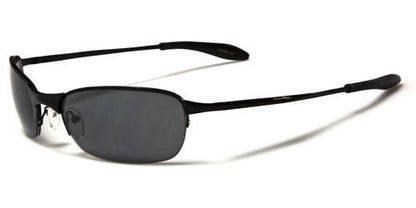 X-Loop Semi-Rimless Mirrored Sports Wrap Metal sunglasses Black Black Smoke Lens x-loop xl26mixe