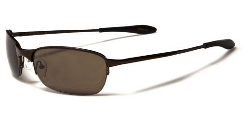 X-Loop Semi-Rimless Mirrored Sports Wrap Metal sunglasses Brown Black Brown Lens x-loop xl26mixf