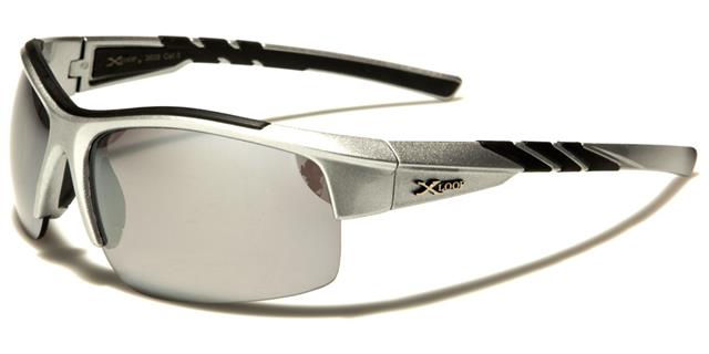 X-Loop Semi-Rimless Mirrored Sports Wrap Around sunglasses for Men Silver & Black Silver Mirror Lens x-loop xl3608b